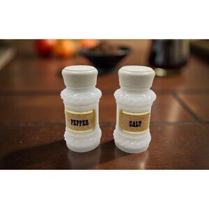 vintage 1950s-60s white milk glass rare spice shakers/containers.